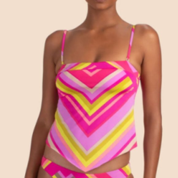Trina Turk Waltz Bandeau Tankini Top NWT - Picture 1 of 13